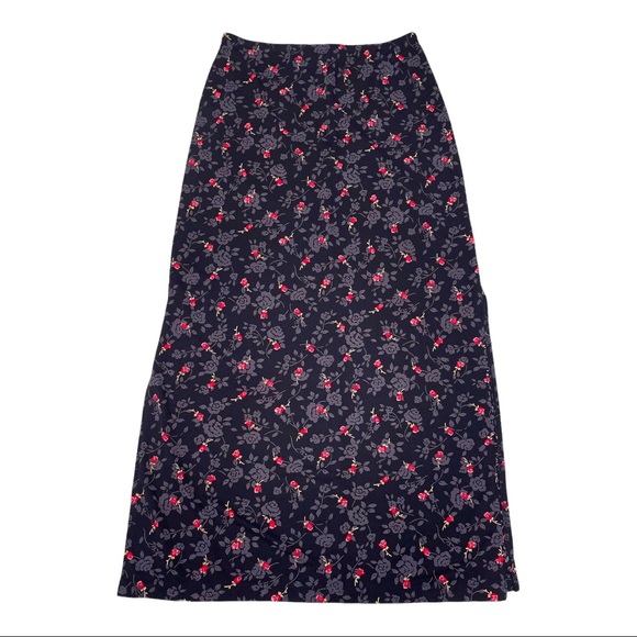 Vintage 90s Wrapper Fairygoth Rose Print Maxi Skirt - Picture 6 of 7